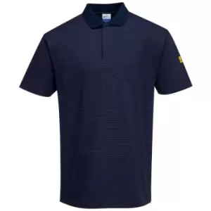 Image of Portwest AS21NARM - sz M Anti-Static ESD Polo Shirt Workwear - Navy - Navy