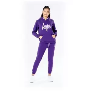 Image of Hype Script Tracksuit Junior Girls - Purple