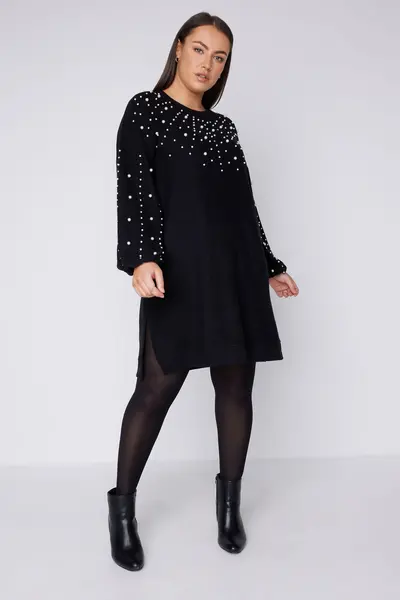 Image of Evans Jumper Dress Black
