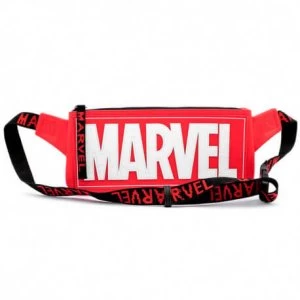 Image of Loungefly Marvel Logo Red Cross Body/ Waist Bag