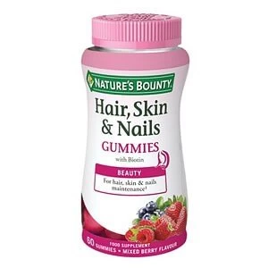 Image of Natures Bounty Hair Skin and Nails Gummies with Biotin 60 Gummies