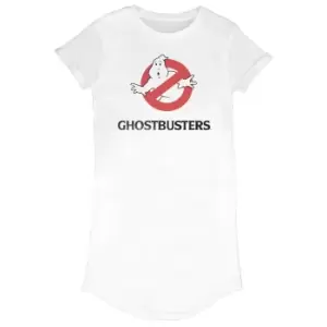 Image of Ghostbusters Womens/Ladies Logo T-Shirt Dress (M) (White)