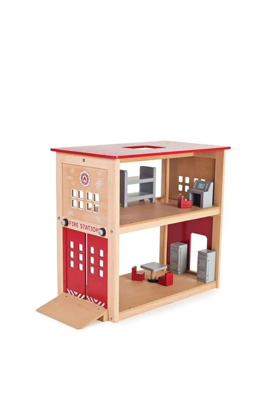 Image of Tidlo Fire Station Playset Red