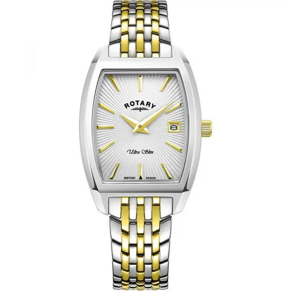 Image of Rotary Ladies Rotary Ultraslim Watch LB08016/06 - Two Tone Silver and Gold One Size
