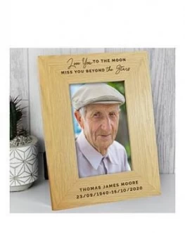 Image of Personalised Love You To The Moon Memorial Wooden Photo Frame