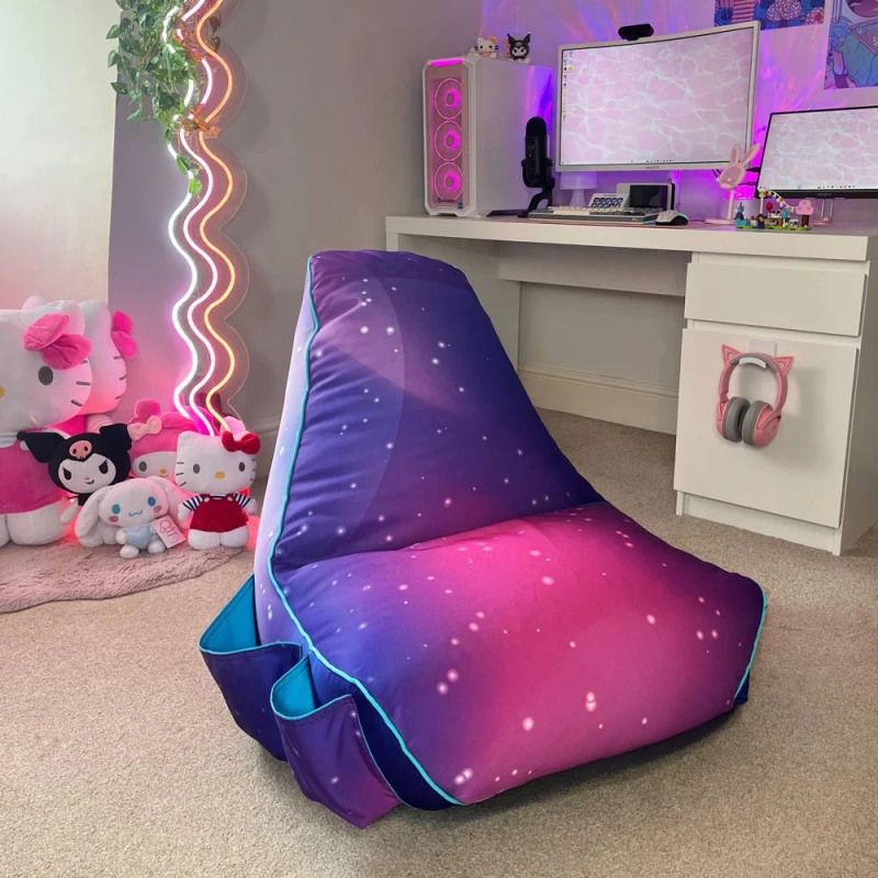 Image of rucomfy Beanbags Rucomfy Kids Purple Galaxy Bean Bag Chair - Gaming Lounger For Kids