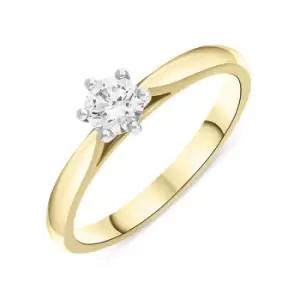 Image of 18ct Yellow Gold 0.33ct Diamond Round Brilliant Cut Solitaire Ring