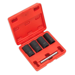 Image of Sealey SX201 Locking Wheel Nut Removal Set 5pc 17, 19, 21, 22mm 1/2Sq Drive