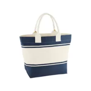 Image of Quadra Womens/Ladies Canvas Deck Bag (One Size) (Navy/Off White)