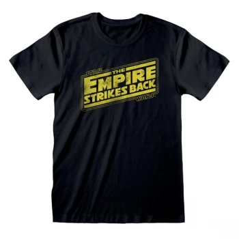 Image of Star Wars - ESB Logo Unisex Medium T-Shirt - Black
