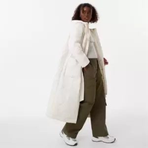 Image of Jack Wills Longline Quilted Coat - Cream