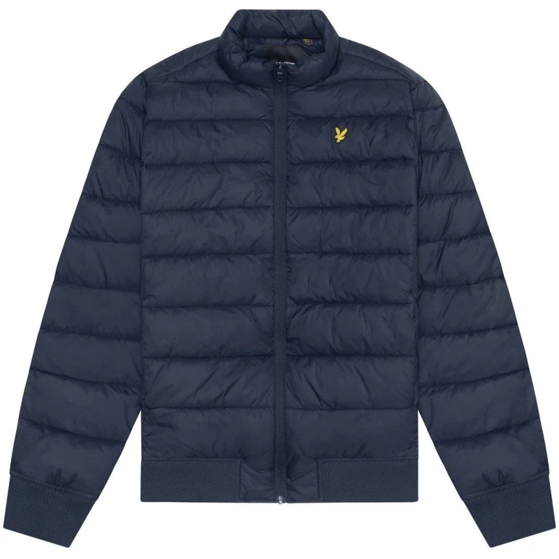 Image of Lyle and Scott Mens Funnel Wadded Medium Puffer Jacket Dark Navy male S