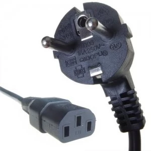 Image of Connekt Gear Black European Schuko Plug Top to IEC Female C13 Kettle TV Power Cord Cable - 2 Meter