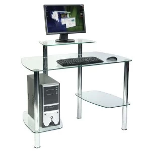 Image of Teknik Glacier Workstation with Clear Tempered Glass
