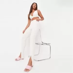 Image of Missguided Coord Fine Rib Plunge Bralet - Beige