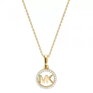 Image of Michael Kors Custom 14ct Gold Plated Logo Starter Necklace...
