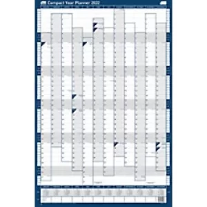 Image of Sasco Unmounted Compact Year Planner Portrait 2022 Blue