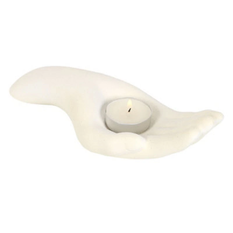 Image of Something Different Something Different Open Hand Tealight Holder in White White One Size Unisex 5063574149921