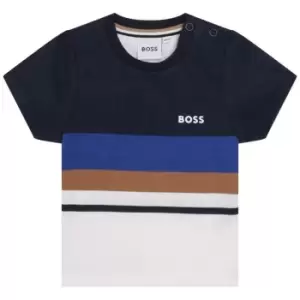 Image of Boss Stripe T-Shirt Infant Boys - Blue