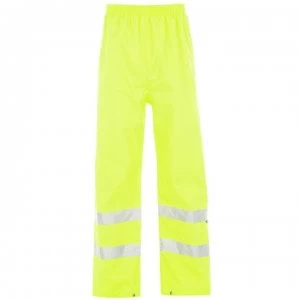 Image of Dunlop Hi Vis Waterproof Pants Mens - Yellow