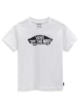 Image of Boys, Vans Younger Off The Wall Logo T-Shirt - Black, White/Black, Size 6-7 Years