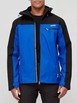 Image of Regatta Highton Stretch Waterproof Shell Jacket, Blue/Black Size XL Men
