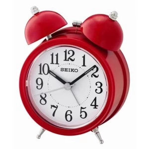 Image of Seiko Bell Alarm Clock with Light and Snooze - Red