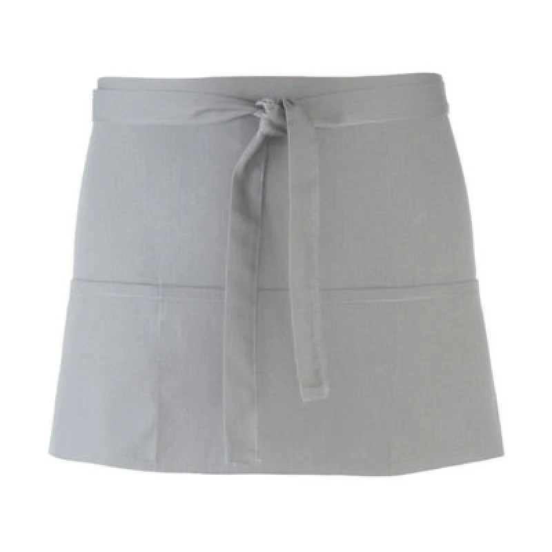 Image of Premier Premier Colours 3 Pocket Short Apron in Silver Silver One Size Unisex 5063470680962