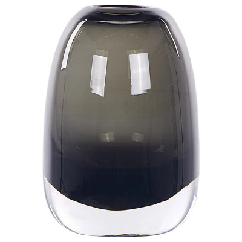 Image of Beliani Flower Vase Fyska Glass 18cm Dark Grey