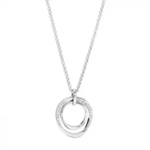 Image of Fossil Ladies Silver Tone Crystal Twist Pendant