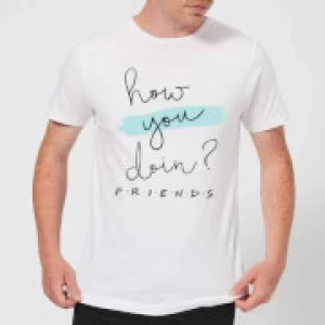 Image of Friends How You Doin? Mens T-Shirt - White - M