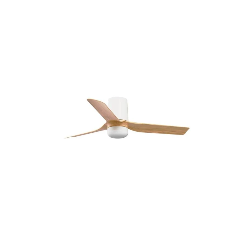 Image of Netlighting Mini Punt Tub Small LED White Light Wood DC Ceiling Fan 6 Speed White Unisex