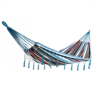 Image of Hammock 320x150cm Blue with Macrame