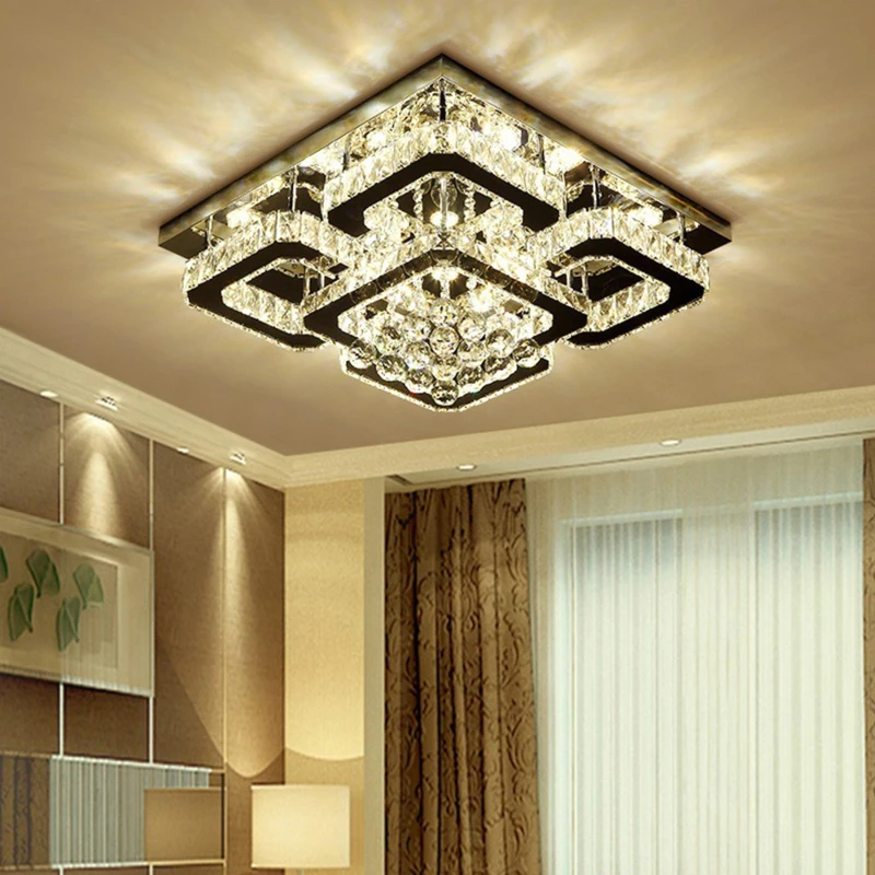 Image of Kabinet UK 5-Square Overlap Crystal LED Ceiling Light White unisex One Size