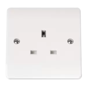 Image of Click Scolmore Mode 13A 1 Gang Unswitched Plug Socket Polar White - CMA630