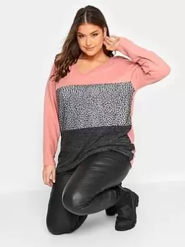 Image of Yours Colourblock Soft Touch Jumper, Multi, Size 30-32, Women