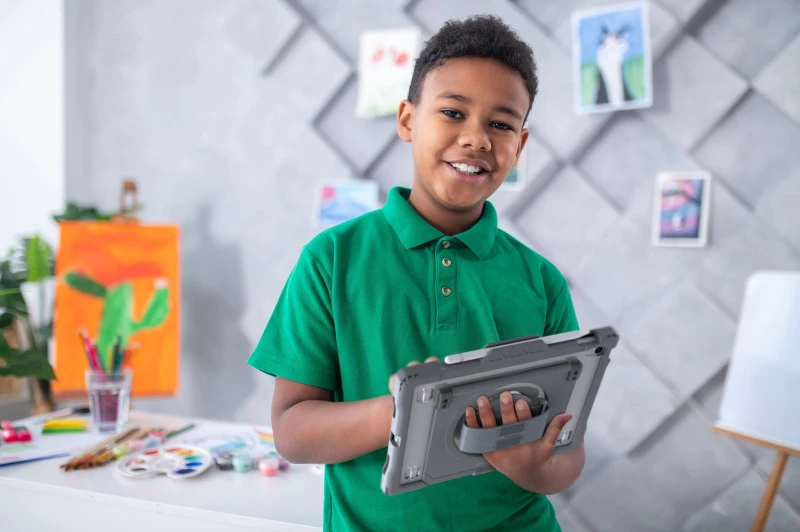 Image of Max Cases MAXCases Shield Extreme-X2H for iPad 10 & 11th Gen (2022) (Black Bezel-Grey case) AP-SXX2H-IP10-BLK