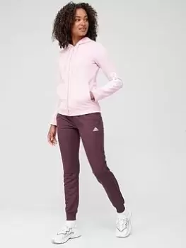 Image of adidas Essentials Linear Tracksuit - Pink, Size L, Women