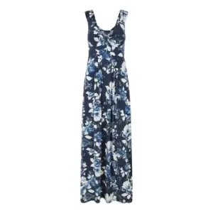 Image of Mela London Navy Floral Jersey Maxi Dress - Blue