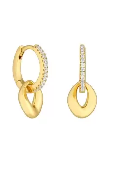 Image of 14K Gold Plated Recycled Open Loop Huggie Earrings - Gift Pouch