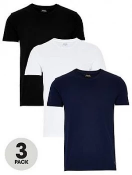 Image of Polo Ralph Lauren 3 Pack T-Shirts - Black/White/Navy