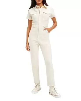 Image of Good American Fit For Success Denim Straight Leg Jumpsuit