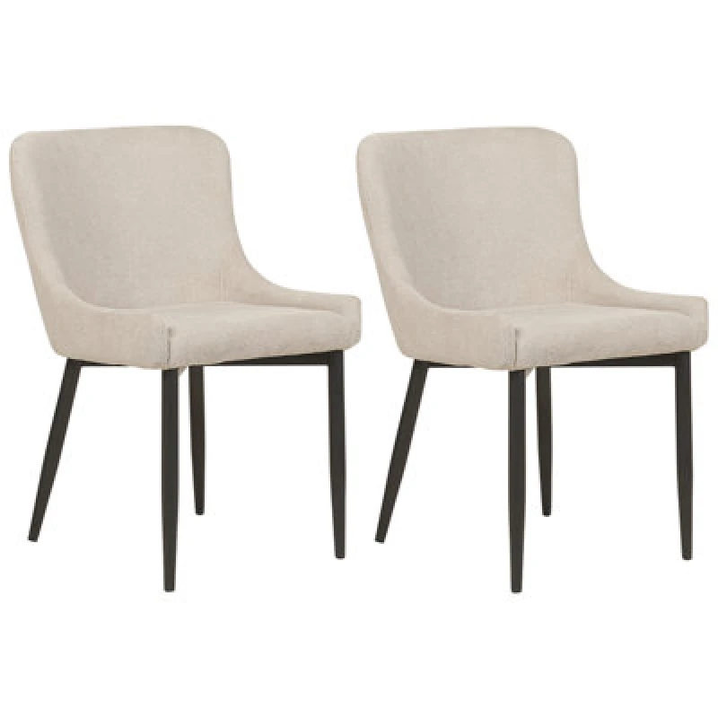 Image of Beliani Set Of 2 Dining Chairs Everly Light Beige