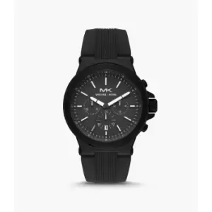 Image of Michael Kors Mens Dylan Chronograph Matte Silicone Watch - Black