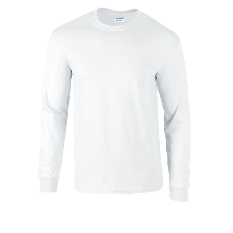 Image of Gildan Mens Ultra Cotton Long-Sleeved T-Shirt in White Size: Small White Male S