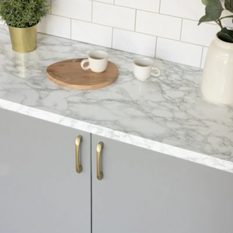 Image of D-C-Fix Marble Grey Self Adhesive Vinyl Wrap Film For Kitchen Worktops And Furniture 5M(L) 90Cm(W)