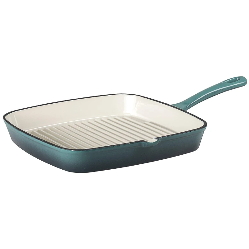 Image of Prochef 23CM CAST IRON GRILL PAN Deep Teal unisex 1