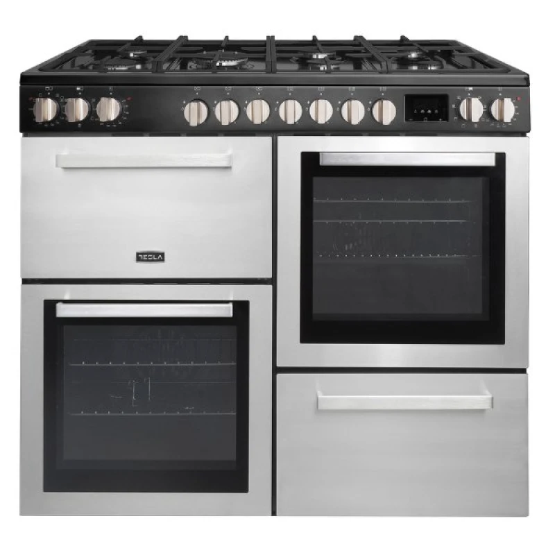 Image of Tesla T100MCDFRCSS 100cm Dual Fuel Range Cooker - STAINLESS STEEL T100MCDFRCSS