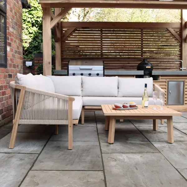 Image of Roma Corner Sofa Set Natural