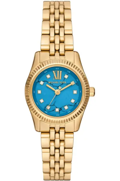 Image of Michael Kors Ladies Michael Kors Lexington Three-Hand Gold-Tone Stainless Steel Watch MK4813